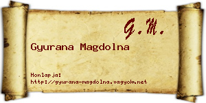 Gyurana Magdolna névjegykártya
